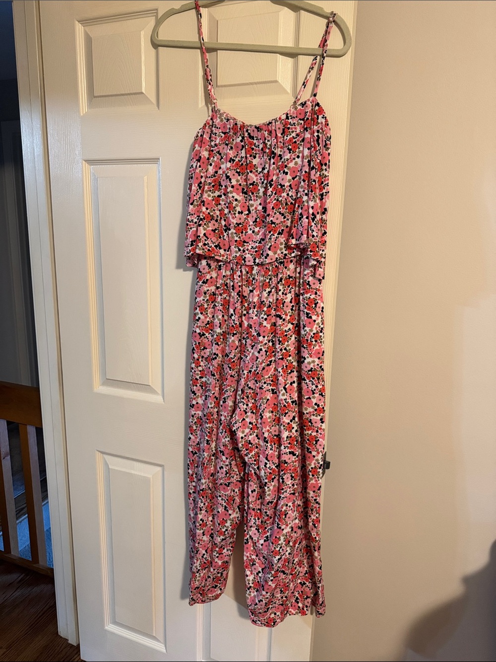 Tommy Hilfiger Pink Floral Spaghetti-Strap Jumpsuit